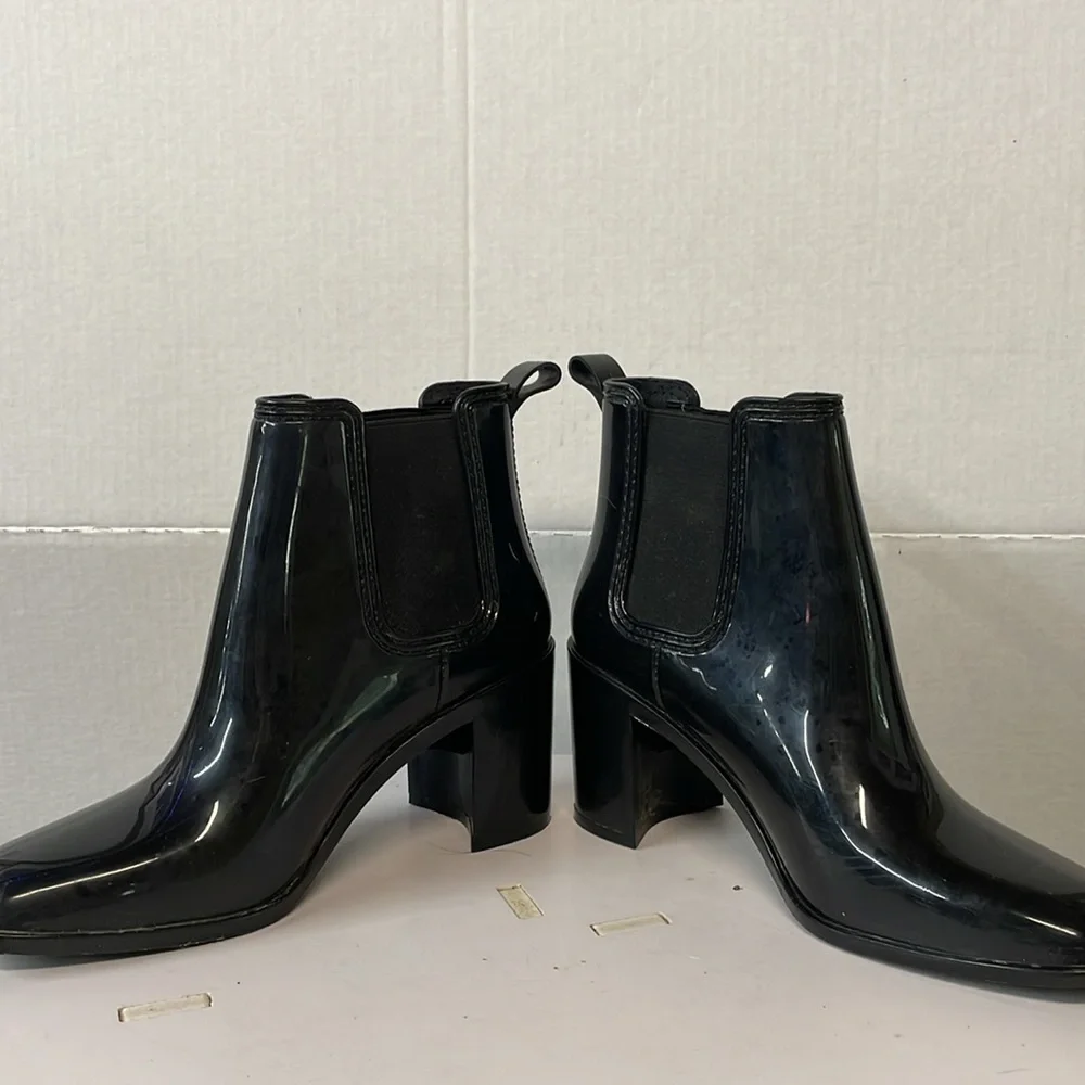 Jeffrey Campbell Womens Sz 9 Stormy Chelsea rain boots‎ Black Pull On